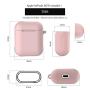 Pothunter-Y Premium Silicone Airpods Case Protective Cover Skin with Carabiner Compatible with Apple Airpods 1 & Airpods 2 (Pink)