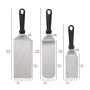 Griddle and Grill SPATULAS and Chopper, Stainless Steel. 3 Spatulas and 1 Chopper Scraper. for Griddle, Barbecue, Flat Top Cooking. Ideal for Home, Camping and Tailgating.