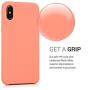 kwmobile TPU Silicone Case for Apple iPhone X - Soft Flexible Rubber Protective Cover - Coral