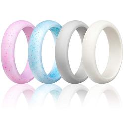 Egnaro Silicone Wedding Ring for Women, Womens Rubber Engagement Ring, Multiple Pack, Great Replacement