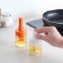baohuqusihanjin Silica Gel Oil Brush High Temperature Resistance Kitchen Barbecue Brush Orange White Portable