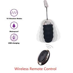 USB Charging Wireless Remote Control Mini, Strong 10 Modes Waterproof Desgin Safe Silicone Small Massagers, Body Relieve Muscle Pain Sport