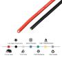 BNTECHGO 14 Gauge Silicone Wire Spool 40 feet Ultra Flexible High Temp 200 deg C 600V 14 AWG Silicone Wire 400 Strands of Tinned Copper Wire 20 ft Black and 20 ft Red Stranded Wire for Model Battery