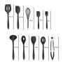 Ruior 10 Pcs/Set Silicone Heat Resistant Non-stick Kitchenware Set Cooking Utensils Utensil Sets (Black)