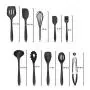 Ruior 10 Pcs/Set Silicone Heat Resistant Non-stick Kitchenware Set Cooking Utensils Utensil Sets (Black)