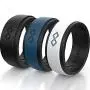 Rinfit Silicone Wedding Ring for Men 1 or 3 Rings Pack. RinfitAir Breathable Design, Silicone Rubber Bands. Mens Wedding Band Size 7-14