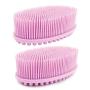 2 Pack Pink Avilana Exfoliating Silicone Body Scrubber Easy to Clean, Lathers Well, Eco Friendly, Long Lasting, And More Hygienic Than Traditional Loofah