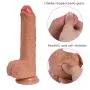 Realistic Dildos with Suction Cup,Double Layer Silicone Flexible Lifelike Penis for Hands-Free Anal Play Vaginal G Spot Stimulator Adult Sex Toys Female Masturbation