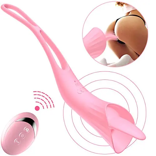 Clitoral Vibrator,Feelingirl 2 in 1 Tongue Vibrator and Vibrating Penis Ring with 10 Powerful Vibration Frequencies.USB Rechargeable Nipple Clitoris Stimulator Adult Oral Sex Toys for Couples and Wome