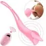 Clitoral Vibrator,Feelingirl 2 in 1 Tongue Vibrator and Vibrating Penis Ring with 10 Powerful Vibration Frequencies.USB Rechargeable Nipple Clitoris Stimulator Adult Oral Sex Toys for Couples and Wome