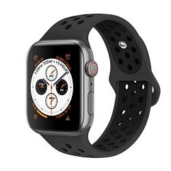 AdMaster Bands Compatible with Apple Watch 38mm 40mm 42mm 44mm,Soft Silicone Replacement Wristband Compatible with iWatch Series 1/2/3/4