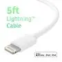 USB Wall Charger by TalkWorks | 27W/5.4A Power Delivery (PD) | Dual USB (Type C & USB-A) 5ft Lightning Cable | Apple MFI Certified For iPhone XS / XS Max / XR / X / 8 / 7 / 6 / SE / 5 / iPad - White