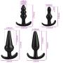 Medical Silicone Trainer Kit,Beginner Set,4pcs/Set Soft Plugs Toys for Women and Men (Black)