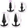 Medical Silicone Trainer Kit,Beginner Set,4pcs/Set Soft Plugs Toys for Women and Men (Black)