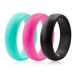 ThunderFit Silicone Rings Wedding Bands for Women