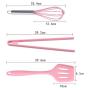 JunbosiKitchenware Non-Stick Pan Silicone Kitchenware Set of 6 Food Grade Silicone Food Clip Egg Beater Baking Set