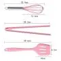 JunbosiKitchenware Non-Stick Pan Silicone Kitchenware Set of 6 Food Grade Silicone Food Clip Egg Beater Baking Set