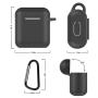 Airpods Case, Music tracker Protective Thicken Airpods Cover Soft Silicone Chargeable Headphone Case with Anti-Lost Carabiner for Apple Airpods 1&2 Charging Case (Black)