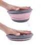 Collapsible Silicone Bowl, Wisfruit Foldable Expandable Bowls with Lids, Portable Travel Bowl for Food, Noodles, Fruit, Yogurt, Space-Saving - Set of 3