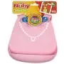Nuby On-The-Go 3-D Silicone Feeding Bib, Pink Necklace