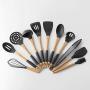 Silicone 11 Pieces Color Kitchen With Non-Slip Non-Stick Silicone Kitchenware Set Turner, Spatula, Ladle, Clamp, Gift 11 Hooks, 11-piece set