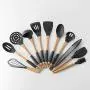 Silicone 11 Pieces Color Kitchen With Non-Slip Non-Stick Silicone Kitchenware Set Turner, Spatula, Ladle, Clamp, Gift 11 Hooks, 11-piece set
