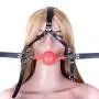 Sǐlǐcòné Gāg SM ādùlt Séx Fétǐsh Réstrāǐnt Bòndāgé BDSM Héād Hārnéss Tòys fòr Wòmén (Réd Bāll)