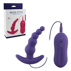 Skuleer - Audlt Waterproof Vibrating Plug 3 Color 10 Mode Silicone Vibrator for Male & Female Sex Toys [Purple]