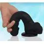 Big Eggs Super Realistic Dildo, Slightly Bendable 8 Inch Premium Liquid Silicone Penis Dong with Suction Cup,Sex Toys for Women, Female Massage Anal Masturbation, Black