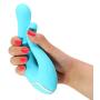10 Vibrating Functions Dual Stimulation Vibrator - Clitoral and G Spot Stimulator - Platinum Silicone - Sex Toy for Women - Sex Toy for Couples (Aqua)