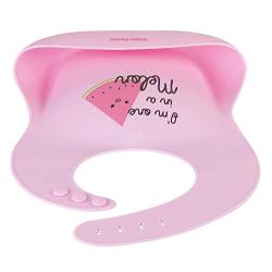 KIDDO FEEDO Silicone Bibs for Babies and Toddlers - 6 Unique Designs/Colors Available ? Waterproof, Soft and Easy-Clean - BPA Free - Pink