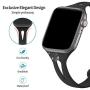 Bandiction Sport Band Compatible with Apple Watch 38mm 40mm, Soft Silicone Sport Strap Replacement Narrow Bands for iWatch Series 4, Series 3, Series 2, Series 1, Sport Edition Women Men (Black)