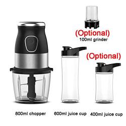 Multi Function 500W Portable Personal Blender Food Processor Mixer Juicer Meat Mincer Grinder With Chopper 600Ml Bottle,Full Set 4 In 1,Uk Plug