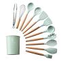 1PC Silicone Turner Soup Spoon Spatula Brush Scraper Pasta Server Egg Beater Kitchen Cooking Tools Kitchenware Pink/Black/Green (Spoon Mint)