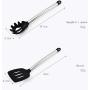 JunbosiKitchenware High Temperature Silicone Kitchenware 8 Piece Set Stainless Steel Handle Silicone Spatula Fishing Fence Food Clip Egg Beater