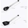 JunbosiKitchenware High Temperature Silicone Kitchenware 8 Piece Set Stainless Steel Handle Silicone Spatula Fishing Fence Food Clip Egg Beater