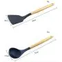 Silicone Kitchenware Set 9 Piece Set Of Wooden Handle Silicone Cookware, Non-Stick Pan Silicone Shovel Food Grade Silicone Kitchen Spoon Colander