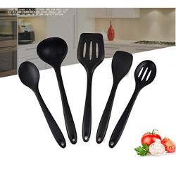 Silicone Kitchen Utensil Set, Heat-Resistant Non-Stick Silicone Cooking Tool, Non-Stick Silicone Kitchenware, black