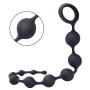Cob Silicone Anal Beads Body Safe Butt Plug with Beads Sex Toy for Anal Players 13.9&quot (Black)