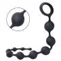 Cob Silicone Anal Beads Body Safe Butt Plug with Beads Sex Toy for Anal Players 13.9" (Black)