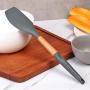 Non-Slip Cookware, Silicone Kitchenware Non-Slip Cookware with Beech Handle - Butter Scraper
