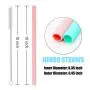 6 Big Size Reusable Straight Silicone Straws for 30oz Tumblers - Extra Long Smoothies straws for Home/Travel/Office - with Cleaning Brush