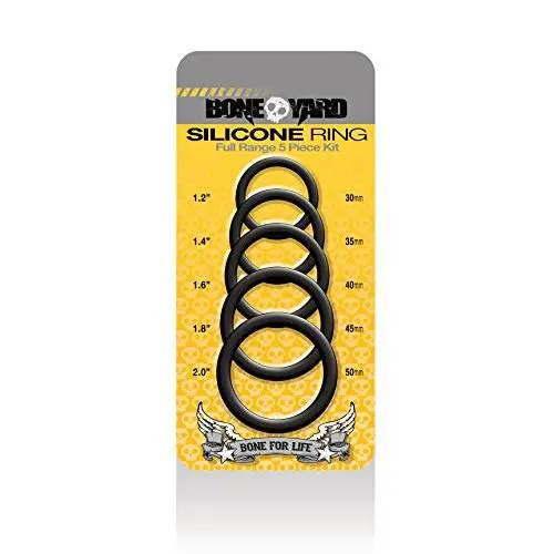 RASCAL Boneyard Silicone Ring 5 Piece Kit, Black, 0.2 Pound