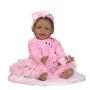 iCradle Real Life 22inch 55cm Reborn Baby Dolls Soft Silicone Realistic Looking Newborn Dolls Black Skin Princess Girl Indian African Style Baby Doll Toy for Ages 3+