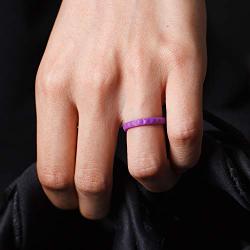 ThunderFit Thin and Stackable Silicone Rings, 8 Rings / 4 Rings / 1 Ring - Silicone Wedding Bands for Women - Diamond Pattern