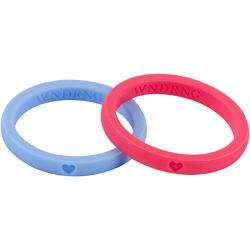 LearnFitFun Silicone Wedding Rings for Women. Thin Stackable Rubber Engagement Bands Single or Set of 10 Rings. Size 4-10 WNDRNG