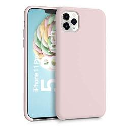 ORNARTO Liquid Silicone Case for iPhone 11 Pro, Slim Liquid Silicone Soft Gel Rubber Case Cover for Apple iPhone 11 Pro(2019) 5.8 inch-Pink Sand