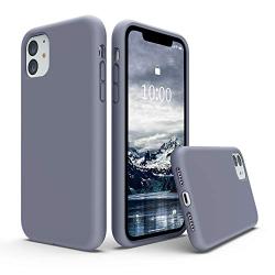 SURPHY Silicone Case Compatible with iPhone 11 Case 6.1 inch, Liquid Silicone Full Body Thickening Design Phone Case (with Microfiber Lining) for iPhone 11 6.1 2019, Lavender Gray