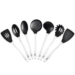 Hjyi Kitchen Cooking Silicone kitchenware non-stick pot silicone Kitchenware set eco-friendly cooking shovel tool kitchen utensils (7-piece set)