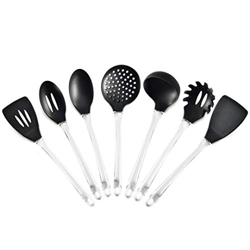 Hjyi Kitchen Cooking Silicone kitchenware non-stick pot silicone Kitchenware set eco-friendly cooking shovel tool kitchen utensils (7-piece set)